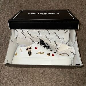 NIB - Karl Lagerfeld Paris Cate Pins Lace Up Platform Sneakers